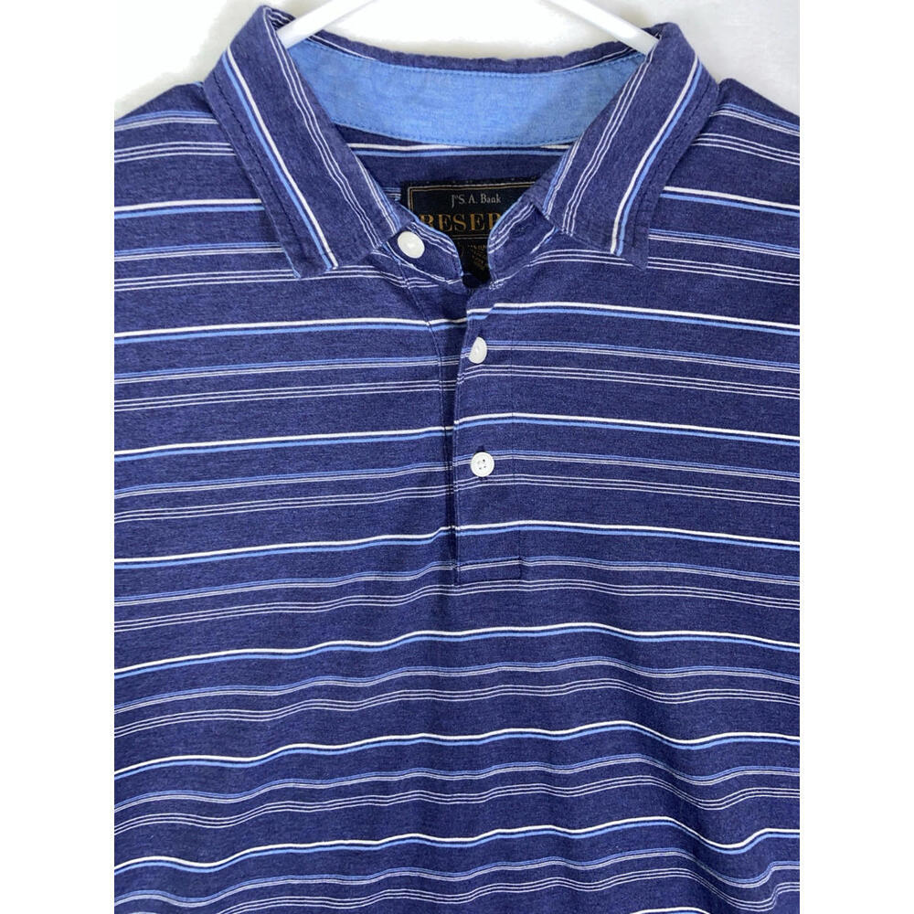 Jos. A. Bank Polo Shirt Mens Medium Blue Reserve Pima Cotton S/S Pullover